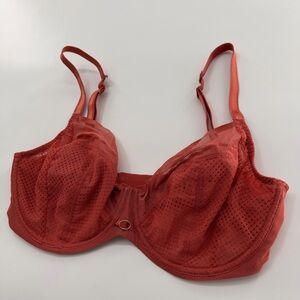 Chantelle Women’s Parisian Allure Unlined Plunge Bra Peach Pink Color 34DDD